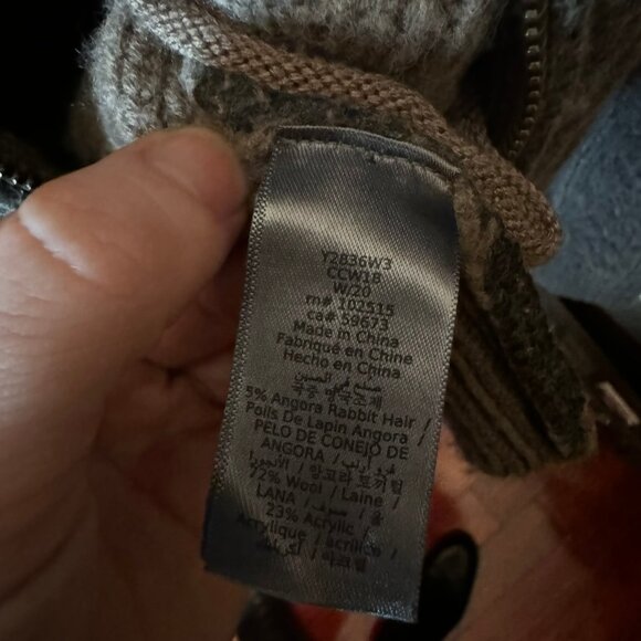 $898 JOHN VARVATOS Resin Coated Cable Knit Zip Sweater (sz. XS/S) - Picture 5 of 6